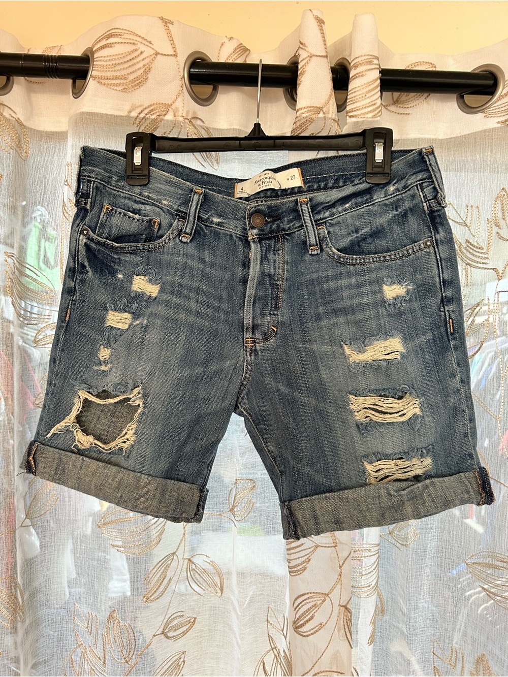 Abercrombie & Fitch Distressed Light Blue Denim Jeans